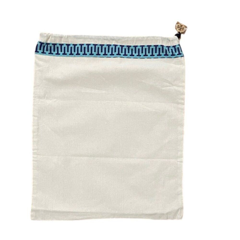 Tory Burch Cream Cloth Dust Bag Gold Tone Logo Charm 12x15